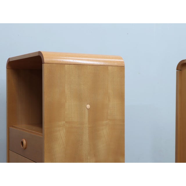 Tall Vintage Birch Wood Bedside Tables, 1970s, Set of 2 For Sale - Image 15 of 17
