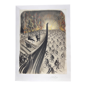 1970s Dali Symphony Bicyclette Hand Signed Numbered Lithograph Surreal Rare Art