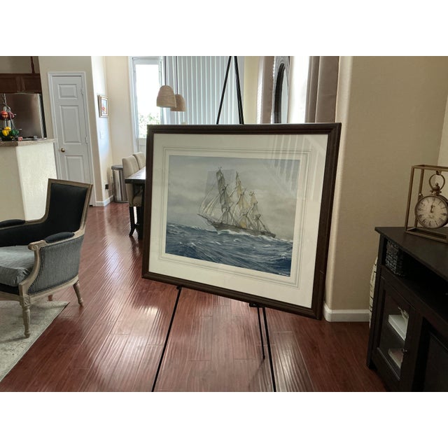 Paper Jim Griffiths (1947) Marine Watercolor, "Racing Home" For Sale - Image 7 of 7