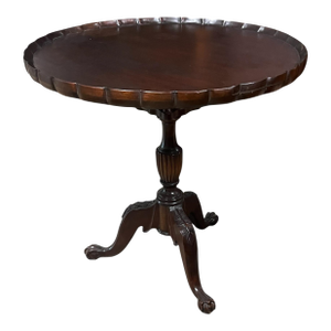 Chippendale Ball & Claw Mahogany Tilt Top Pie Crust Table