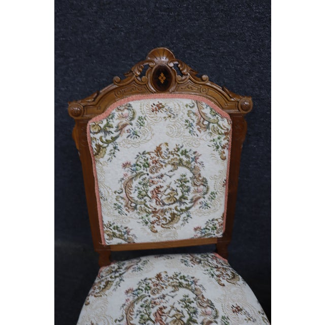 Wood Pair of Victorian Walnut Upholstered Side Chairs, Circa 1880 For Sale - Image 7 of 18
