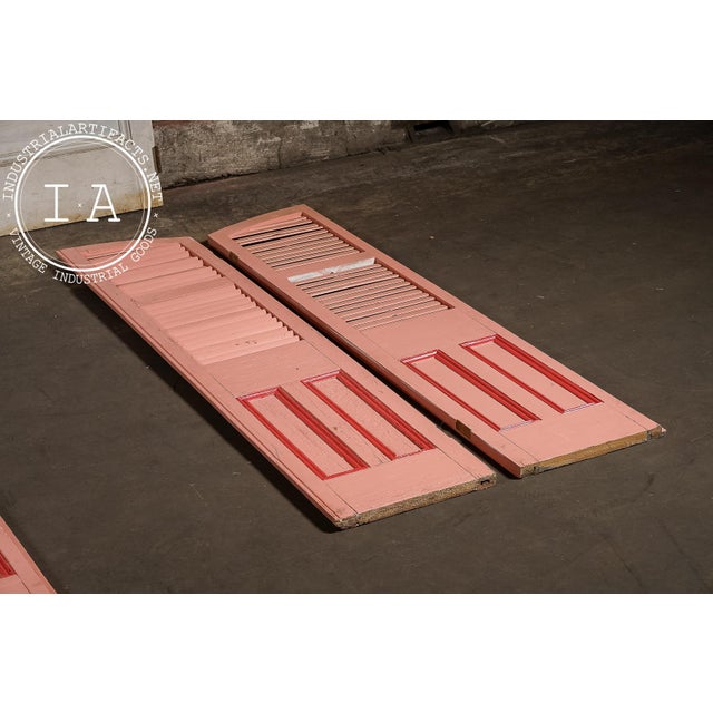 Cream Antique Salvaged New Orleans Architectural Door & Window Panel Set For Sale - Image 8 of 14
