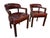 Vintage Burgundy Leather and Wood Office Chairs, Set of 2 For Sale - Image 6 of 7