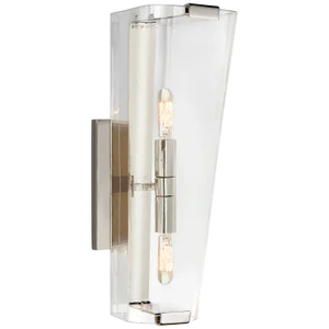 AERIN for Visual Comfort Signature Alpine Single Sconce in Polished Nickel with Clear Glass