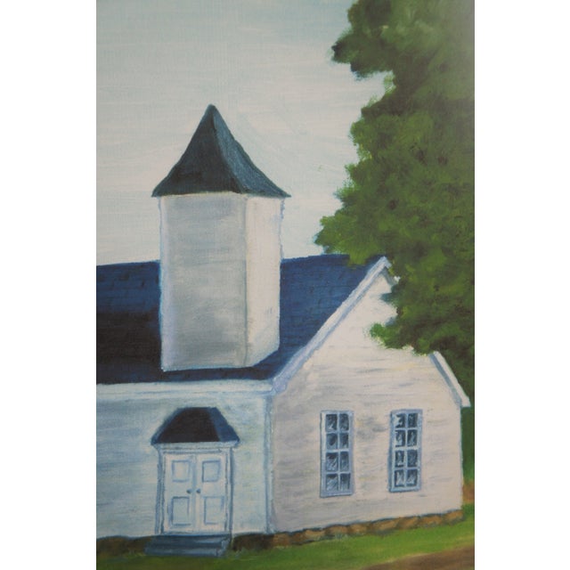 Wood 1980s Velma Flatt Cookville Tennessee Smiths Chapel Church Cemetery Print 23" For Sale - Image 7 of 11