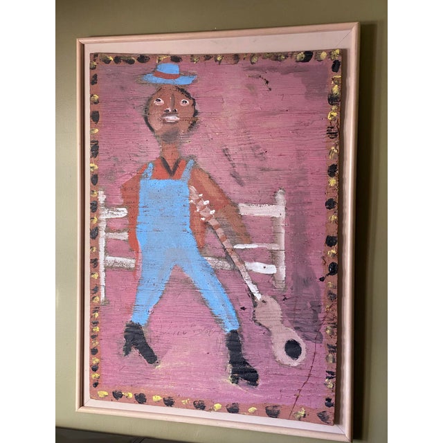 1980s Folk Art Self-Portrait Mixed-Media Painting by Jimmy Lee Sudduth, Framed For Sale - Image 12 of 13