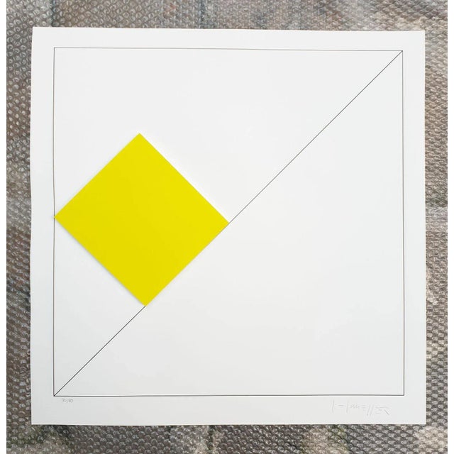 Gottfried Honegger Composition 1 3D square (yellow) 2015 Silkscreen print signed in pencil and numbered on 30 copies by...