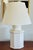Ceramic Monumental Hollywood Regency Chinoiserie Style White Ceramic Lamp For Sale - Image 7 of 7