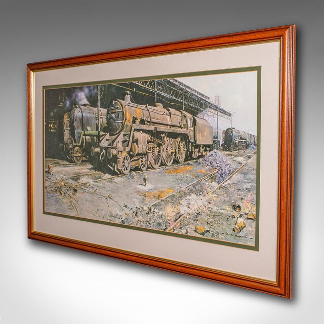 Mid-Century Modern 1990's Vintage Locomotive Print For Sale - Image 3 of 10