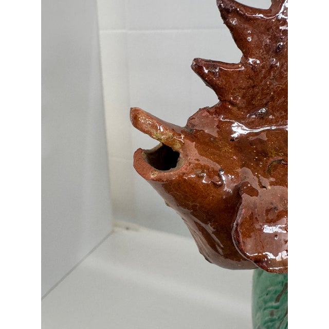 Rooster-Shaped Jug in Enameled Majolica Ceramic, 1960s For Sale - Image 12 of 16