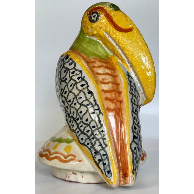 Made in Mexico Hand Painted and Glazed Terra Cotta Tucan Figure For Sale - Image 10 of 15