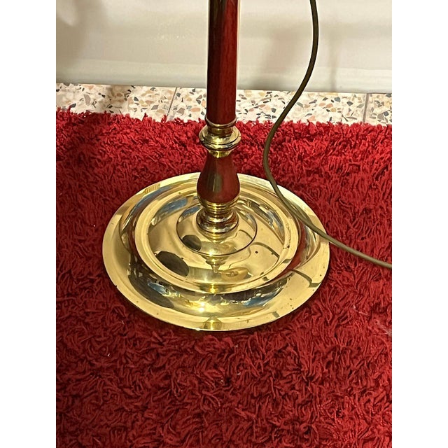 Vintage Brass Floor Lamp with Fabric Shade from Schulz & Adam, 1960s For Sale - Image 11 of 12