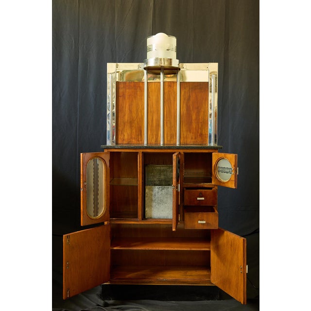 Original Art Deco Barber Station Cabinet, Circa 1930 For Sale - Image 4 of 13