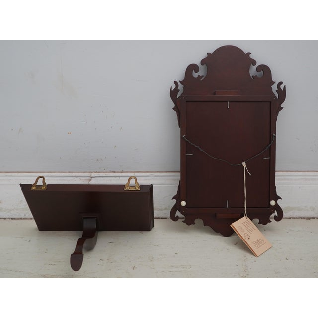 1990s Virginia Metalcrafters Colonial Williamsburg Mahogany Shelf & Mirror For Sale - Image 9 of 10