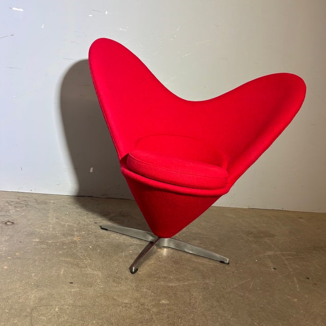 Heart Cone Chair in Red by Verner Panton, 1970s For Sale - Image 6 of 9