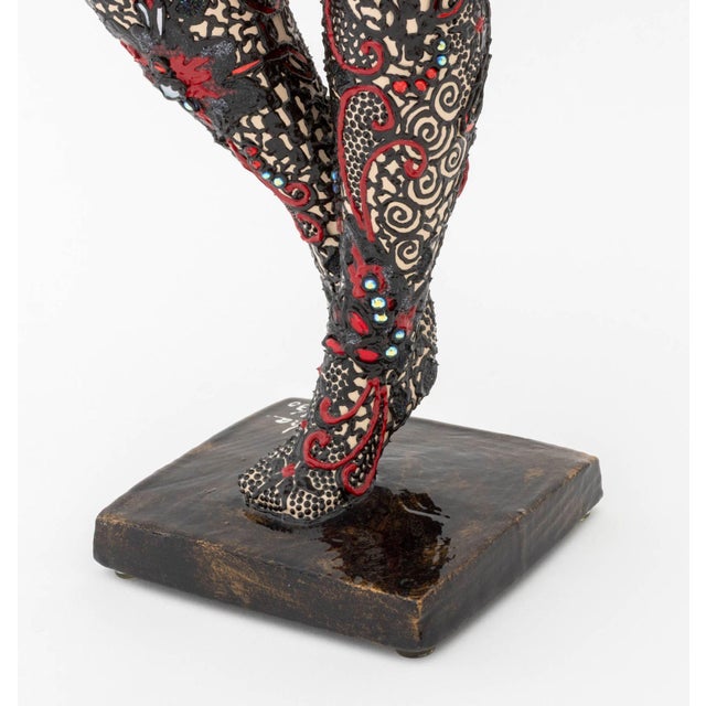 Josepha Standing Woman in a Red Dress Resin Sculpture For Sale In New York - Image 6 of 14