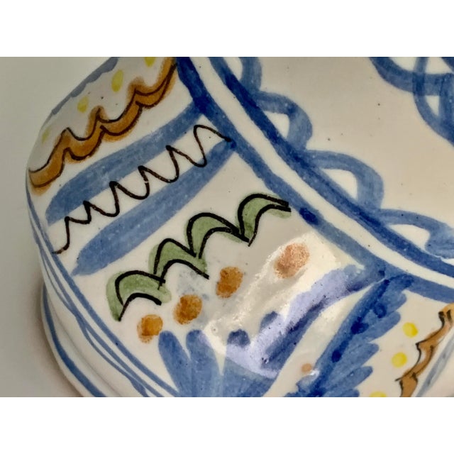 Mediterranean Vintage Spanish Handmade, Hand Painted Petite Pottery Pitcher, by Internationally Known Spanish Potter, Lario For Sale - Image 3 of 12