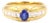 Mid 20th Century 18k (750) Yellow Gold Natural Blue Sapphire and Natural Diamond Ring, Size 6.5 For Sale
