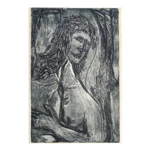 1950s Female Figure Etching by Burgess