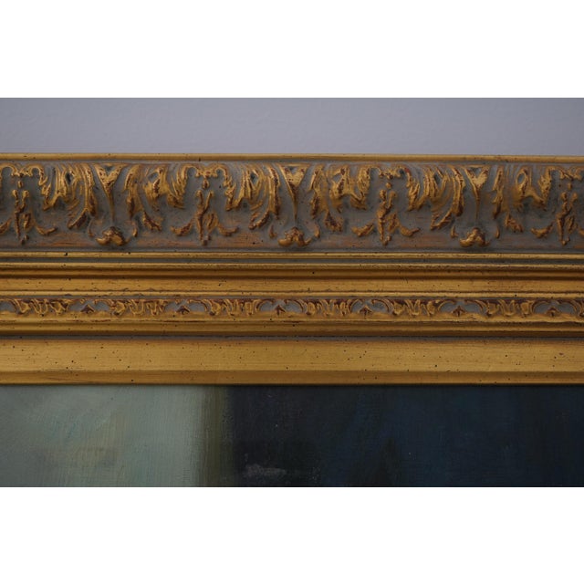 Traditional Kramer Artist-Signed Oil Painting on Canvas of Two Girls For Sale - Image 3 of 13