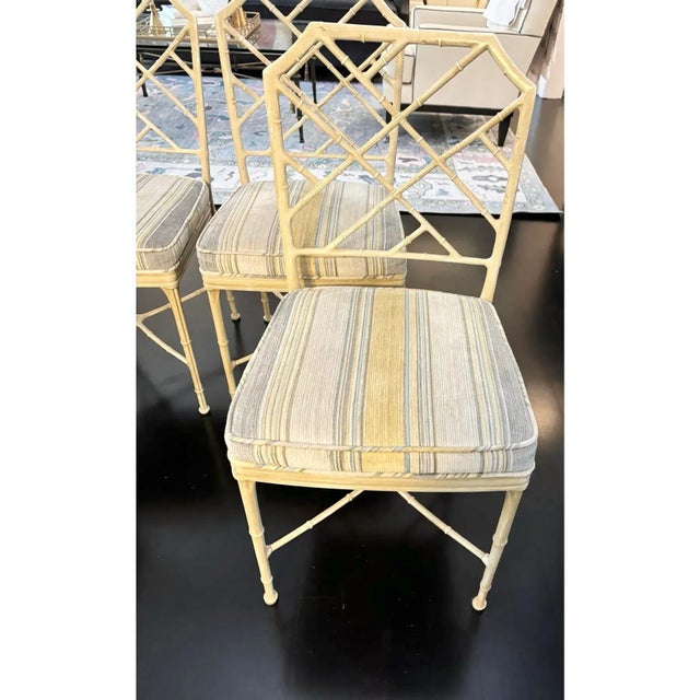 Chinoiserie 1950s Chinoiserie Metal Calcutta Dining Patio Chairs by Brown Jordan- Set of 4 For Sale - Image 3 of 9