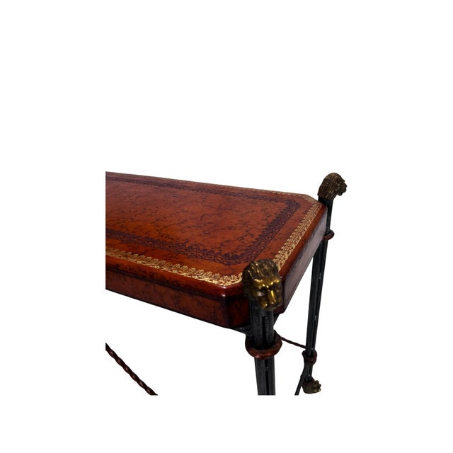 Maitland - Smith Egyptian Revival Neoclassical -Style Leather Top Console Table by Maitland Smith For Sale - Image 4 of 11