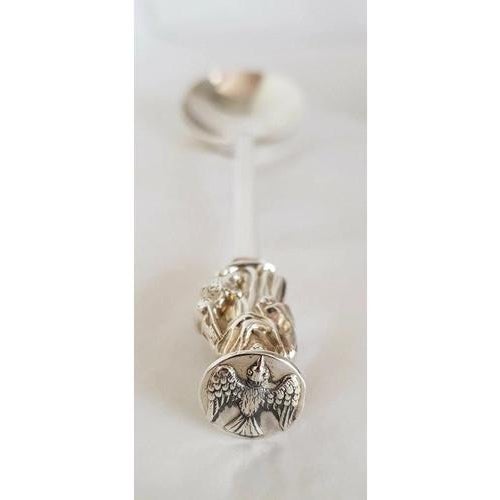 Metal Antique Victorian London Silver Apostle Spoons with Heraldic Seals, 1897, Set of 4 For Sale - Image 7 of 14