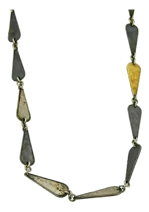 Gurhan Contour 24k Gold & Darkened Sterling Silver Long Link Necklace