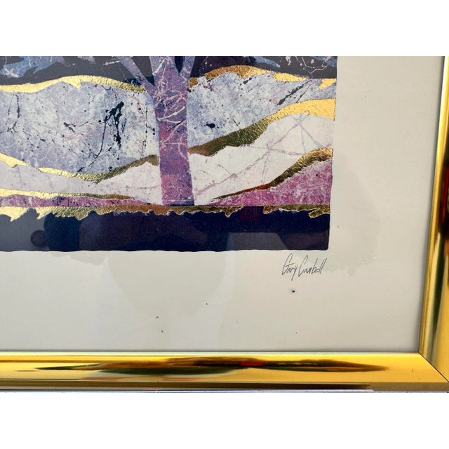 Mid-Century Modern Purple Valley Mid-Century Figurative Landscape For Sale - Image 3 of 9