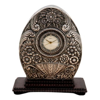 Tabletop Regulator and Alarm Clock in Rosewood For Sale