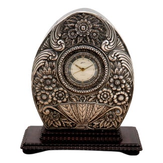 Tabletop Regulator and Alarm Clock in Rosewood For Sale