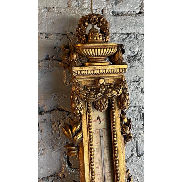 19th Century 19th Century French Giltwood Barometer For Sale - Image 5 of 9