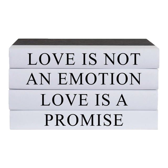 Decorative Books - Quote Book Stack - "Love Is a Promise" For Sale