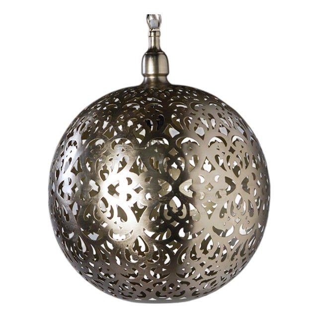Franci Nickel Moroccan Globe Pendant Light For Sale