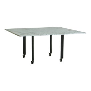 High Table With Calacatta Marble Top by Joseph D’Urso for Knoll, 1990s For Sale
