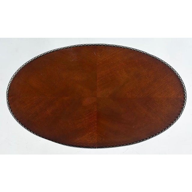 Vintage Hekman Chippendale Matched Grain Side Table, Mahogany, Brass Trim For Sale - Image 4 of 8