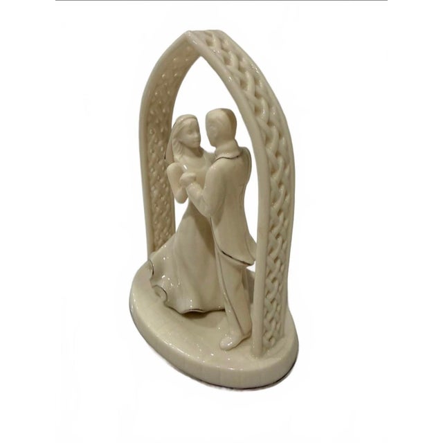 Traditional Lenox "Forever Yours" Porcelain Bride & Groom Figurine With Rare Platinum Trim For Sale - Image 3 of 6