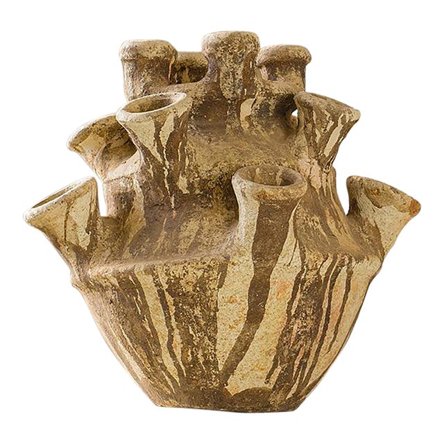 Unglazed Tamegroute Clay Sculptural Vessel – Morocco For Sale