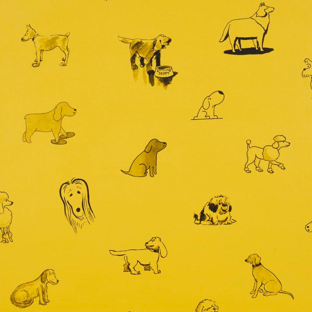Contemporary SAMPLE - Schumacher x The New Yorker Good Dogs Everywhere Wallpaper In Taxi-Cab Yellow For Sale - Image 3 of 7