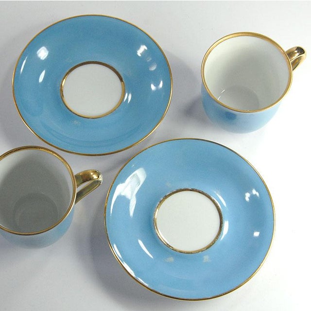 Blue & Gold Coffee Cups from Oskar Schaller Bavaria, Germany, 1950s, Set of 4 For Sale - Image 6 of 11