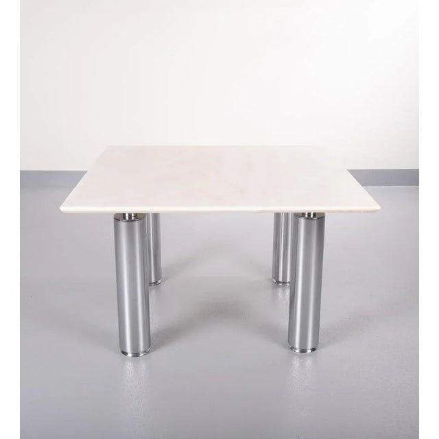 Metal Marble & Steel Coffee Table by Wolfgang C.R. Mezger, 1980s For Sale - Image 7 of 7
