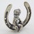 1980s Vintage Italian Handmade Sterling Silver 925 Lucky Horseshoe with Cherub Figurine, 1980s For Sale - Image 5 of 11