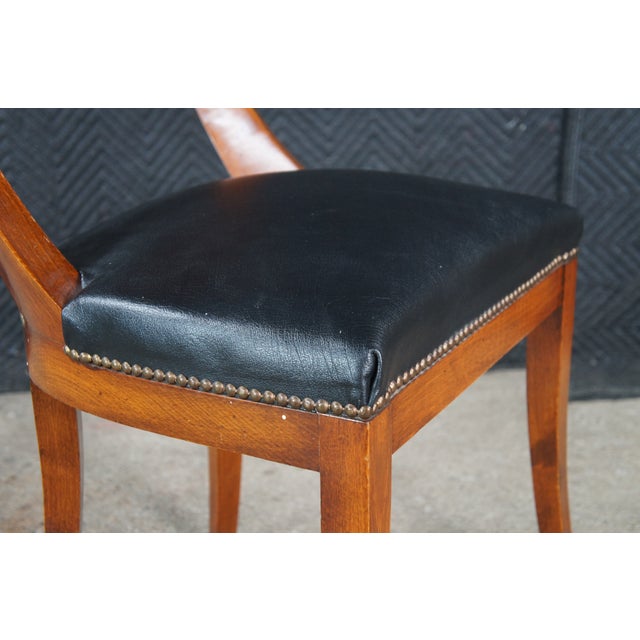 Late 20th Century Italian Fiorini Biedermeier Style Solid Cherry Klismos Side Dining Chair For Sale - Image 6 of 10