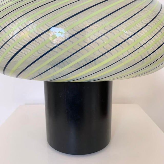 Metal Striped Murano Glass Table Lamp from Fratelli Toso, Italy, 1960s For Sale - Image 7 of 13