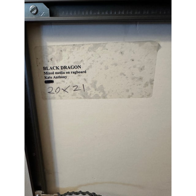 Asian 1984 Sumi Painting “Black Dragon” by Kate Anthony For Sale - Image 3 of 5