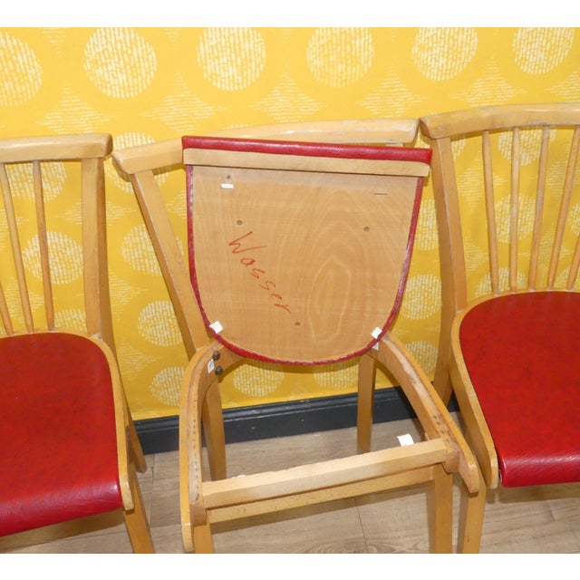 Kitchen Chairs in Red, Set of 6 For Sale - Image 6 of 15