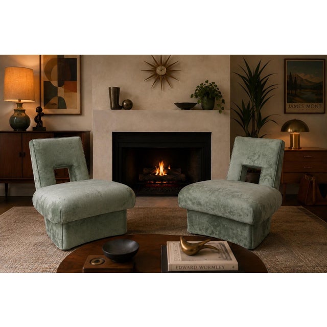 Mid-Century Modern Mid 20th Century James Mont Style Lounge Chairs For Sale - Image 3 of 7