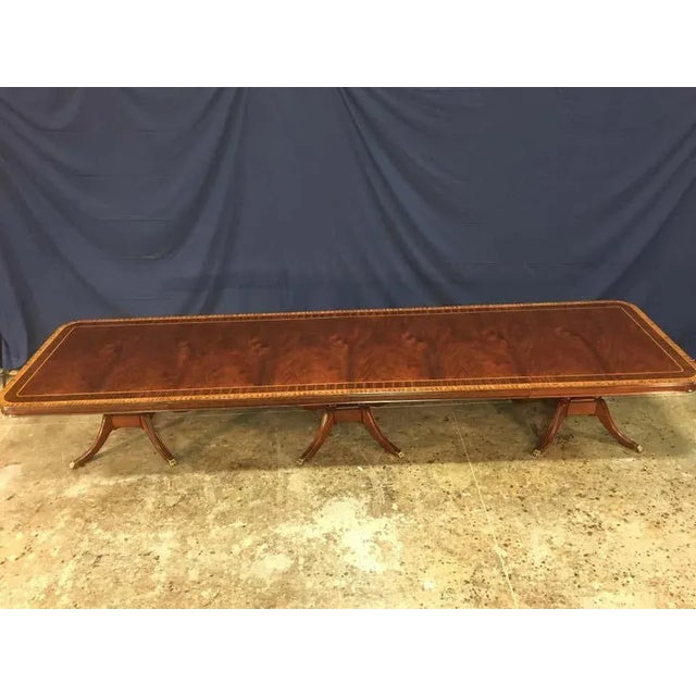This table is a made-to-order large 16 ft. Mahogany banquet dining table made in the Leighton Hall shop in Suwanee,...