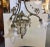 Shabby Chic 1950s Gothic Glass Flower Tole Chandelier For Sale - Image 3 of 11