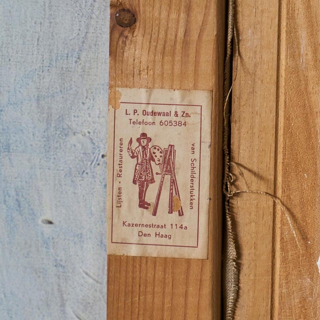 Sunflowers in White Vase, Oil on Canvas, 1940s For Sale - Image 13 of 14